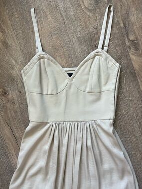 BCBGMaxAzria Beige Spaghetti Strap Maxi Dress